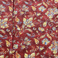 Classic Dark Red Floral Print Velvet Fabric