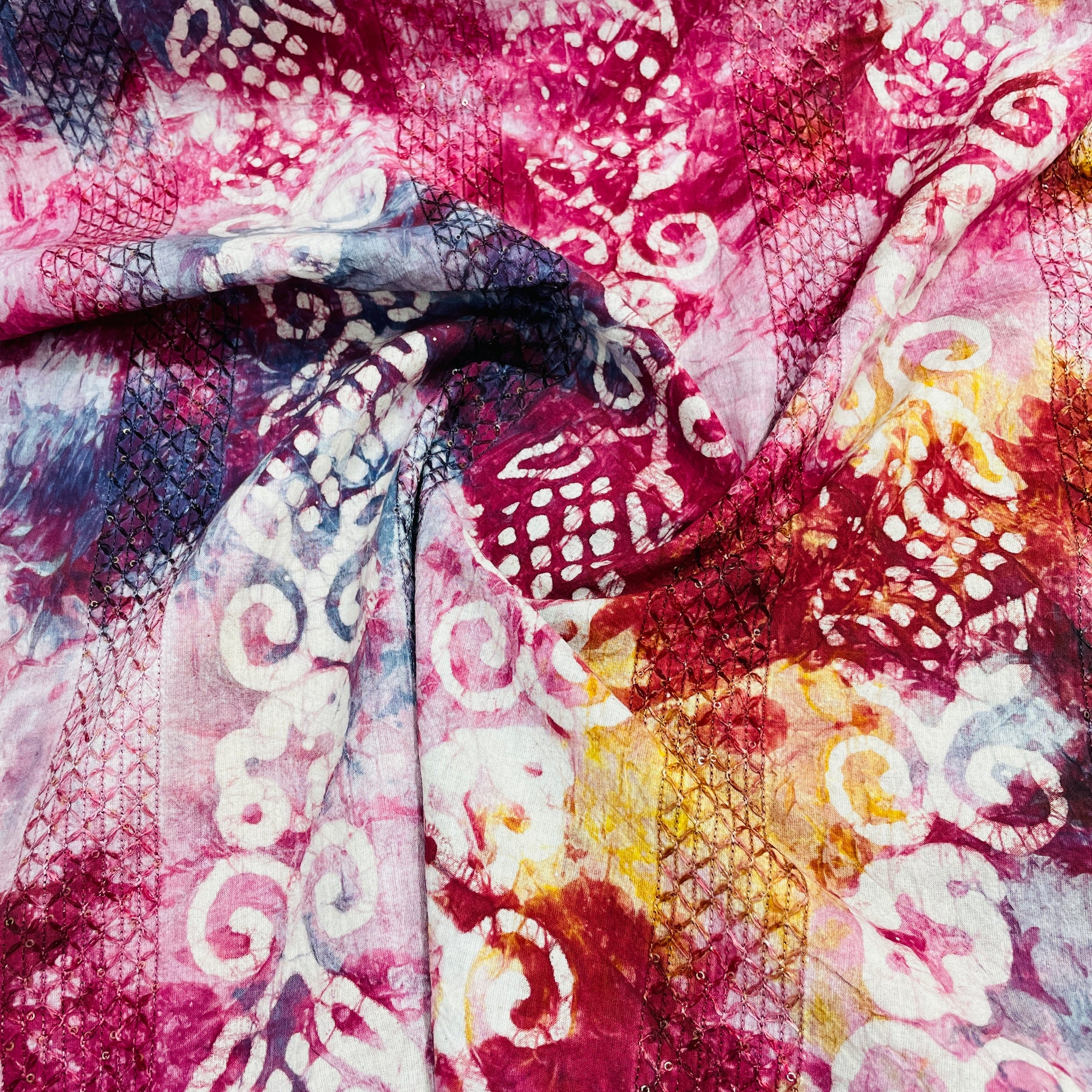 Pink & Red Paisley Print Cotton Fabric – TradeUNO Fabrics