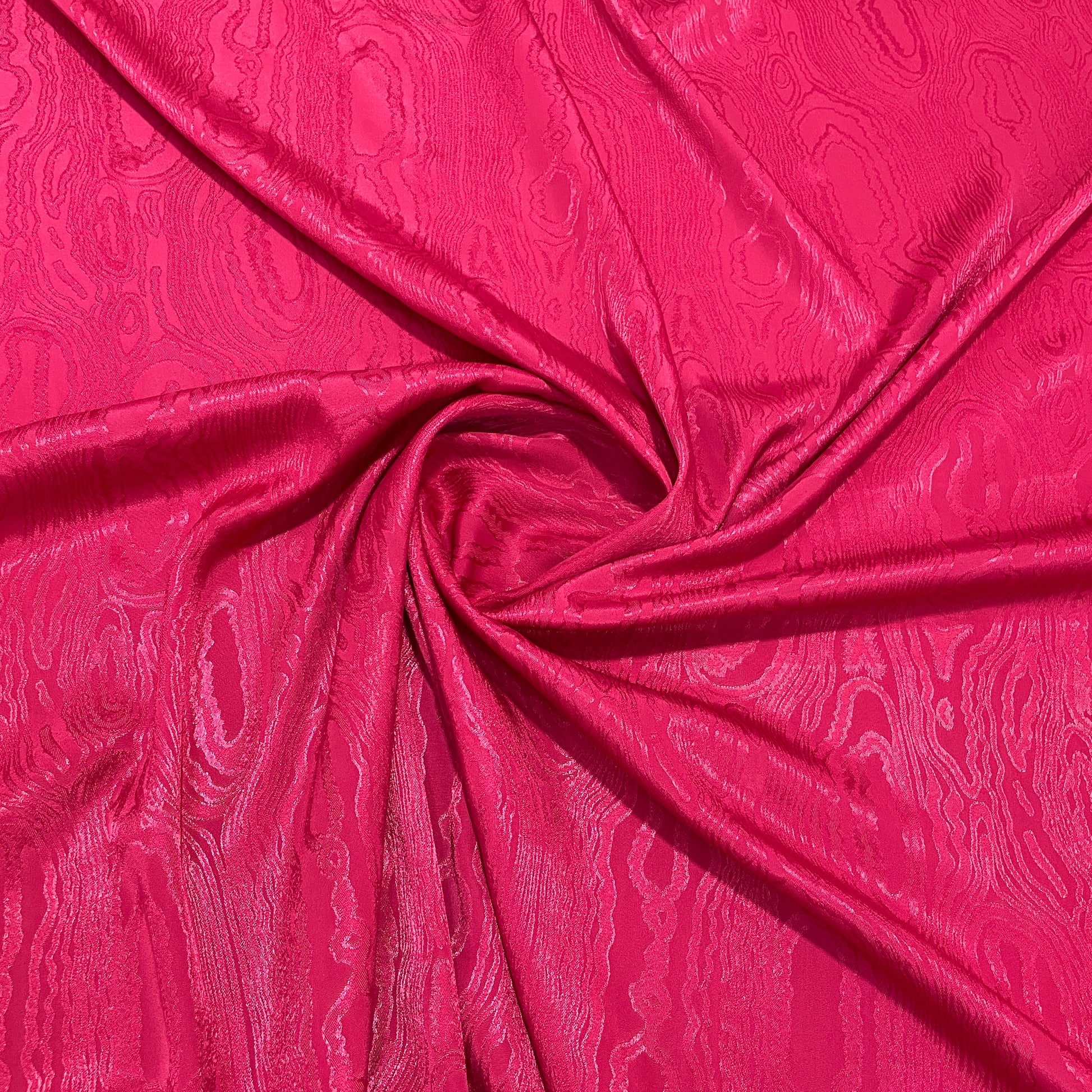 Magenta Red Floral Silk Tafetta