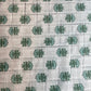 Premium  Cotton White Green Flower Embroidary Fabric