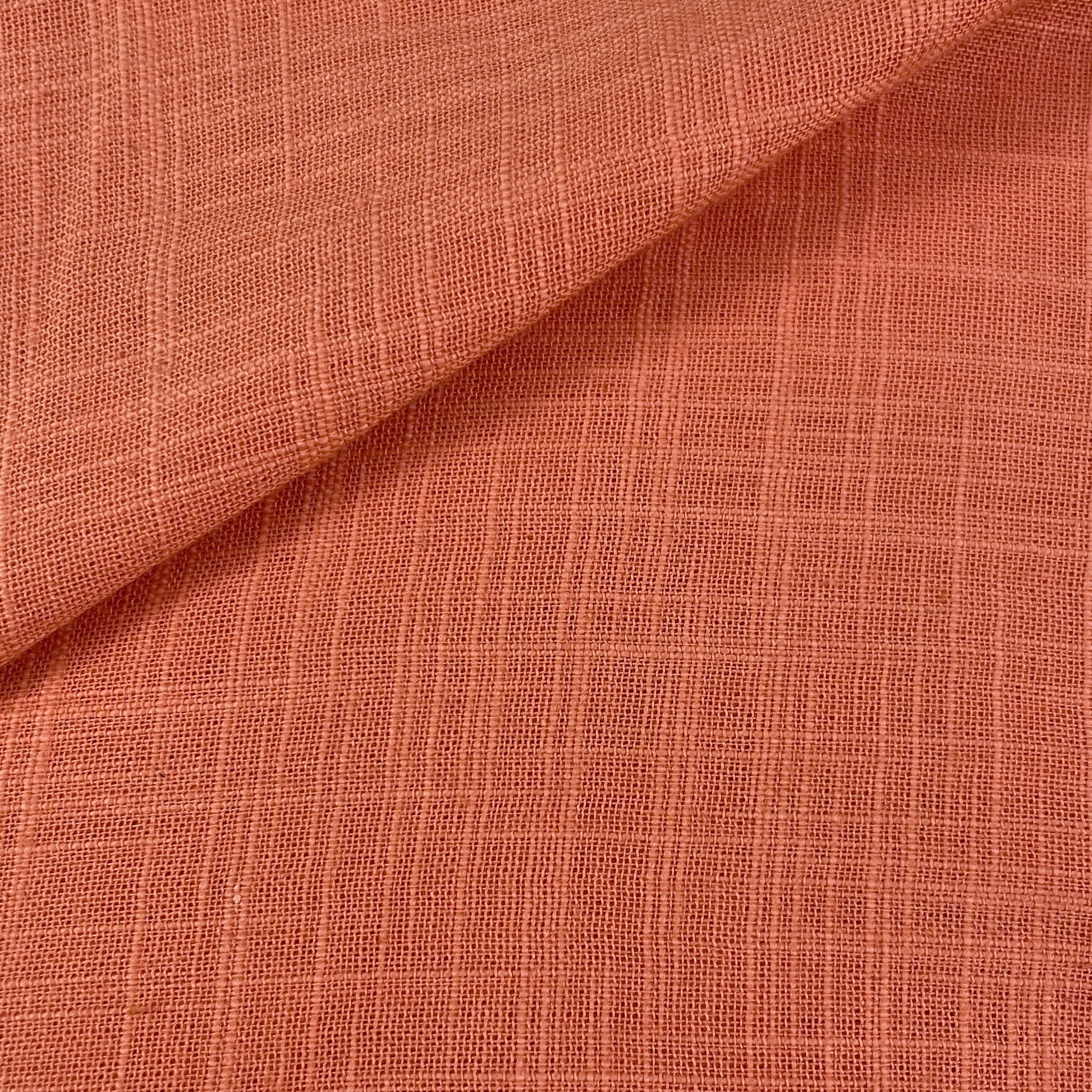 Exclusive Cotton Linen Slub Orange Solid Fabric 