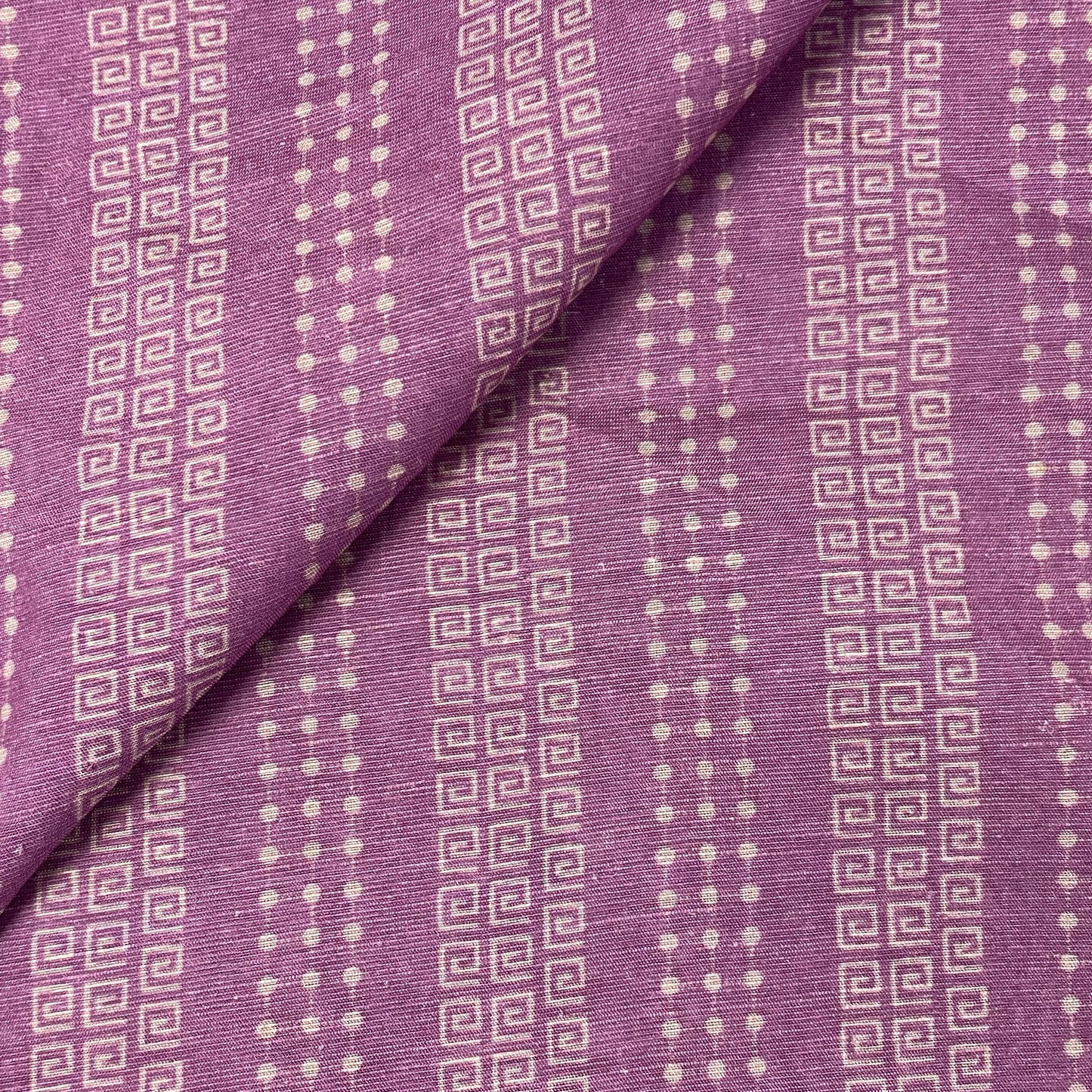 Exclusive Linen Organza Purple Geomatrical Print Fabric