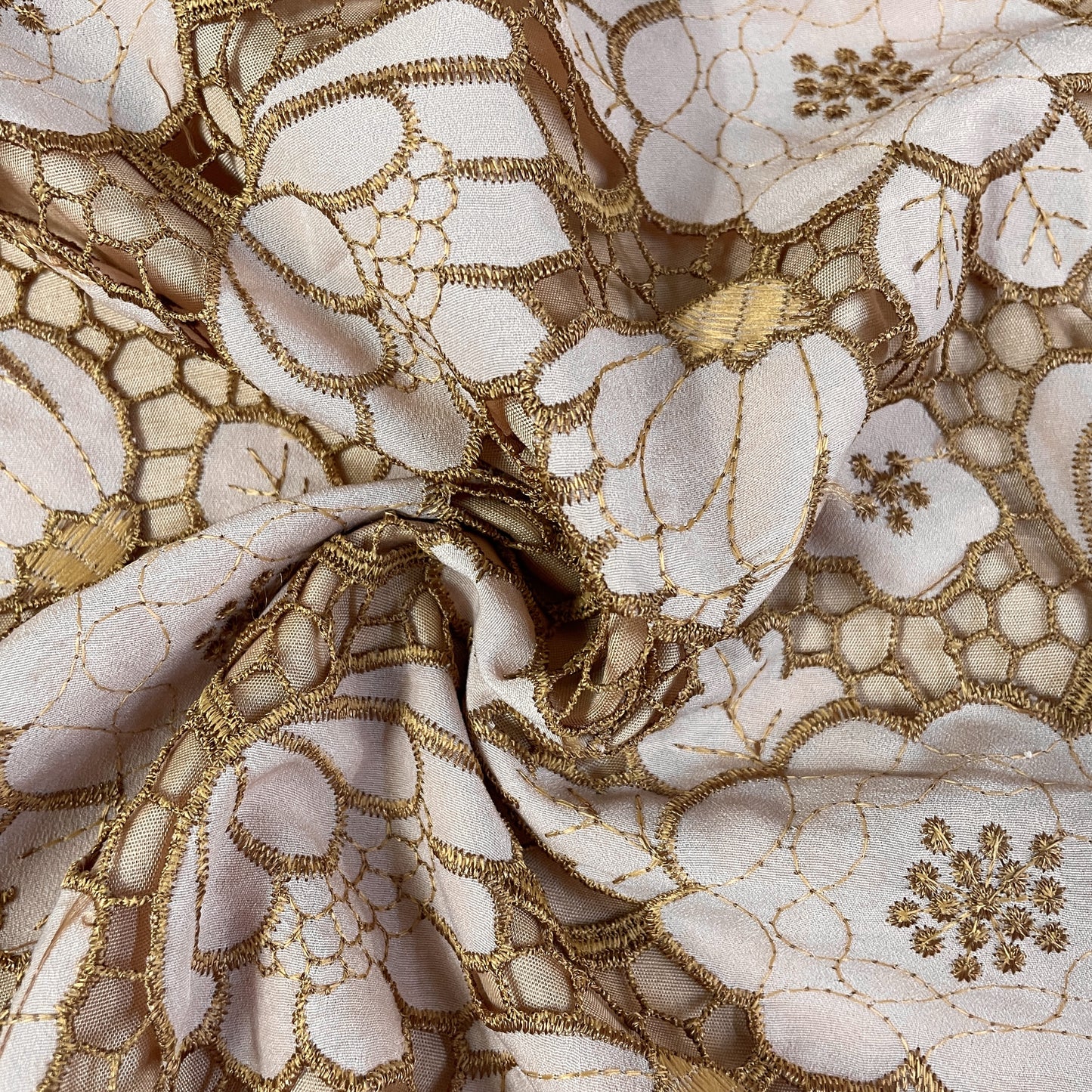 Premium Peach Floral Print Crepe Crochet Fabric – TradeUNO Fabrics