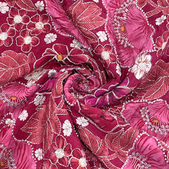 Buy Crepe Type Pistachio Colour Digital Floral print Tikki & Thread  Embroidered Flowy Fabric 2305 cpg10 Online - SourceItRight