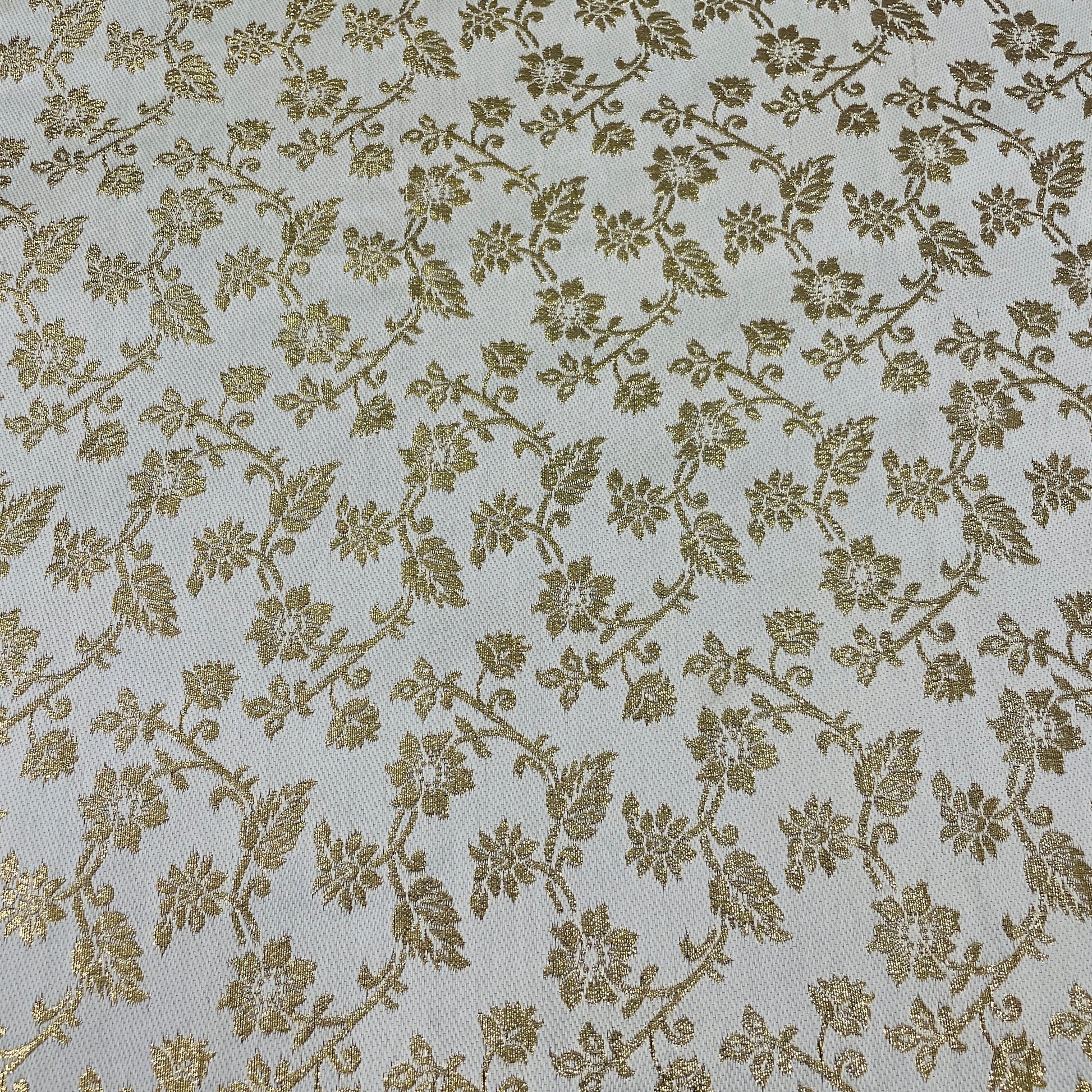 Exclusive Beige Floral Brocade Jacquard Fabric