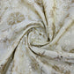 Classic Golden Floral Zari Sequence Viscose Tissue Fabric