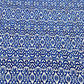 White & Blue Ikkat Print Crepe Fabric