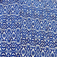 White & Blue Ikkat Print Crepe Fabric