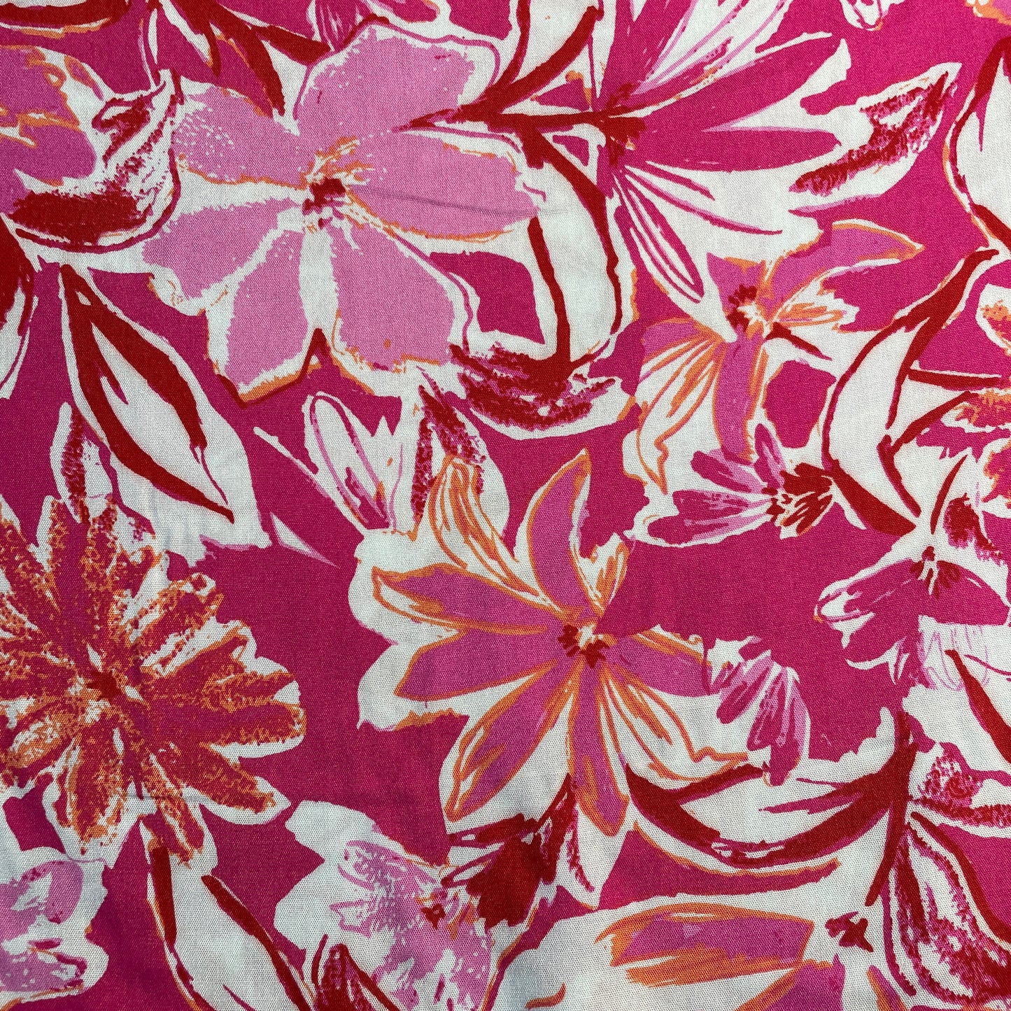 Exclusive Rayon Fabric Pink Abstract Print Fabric