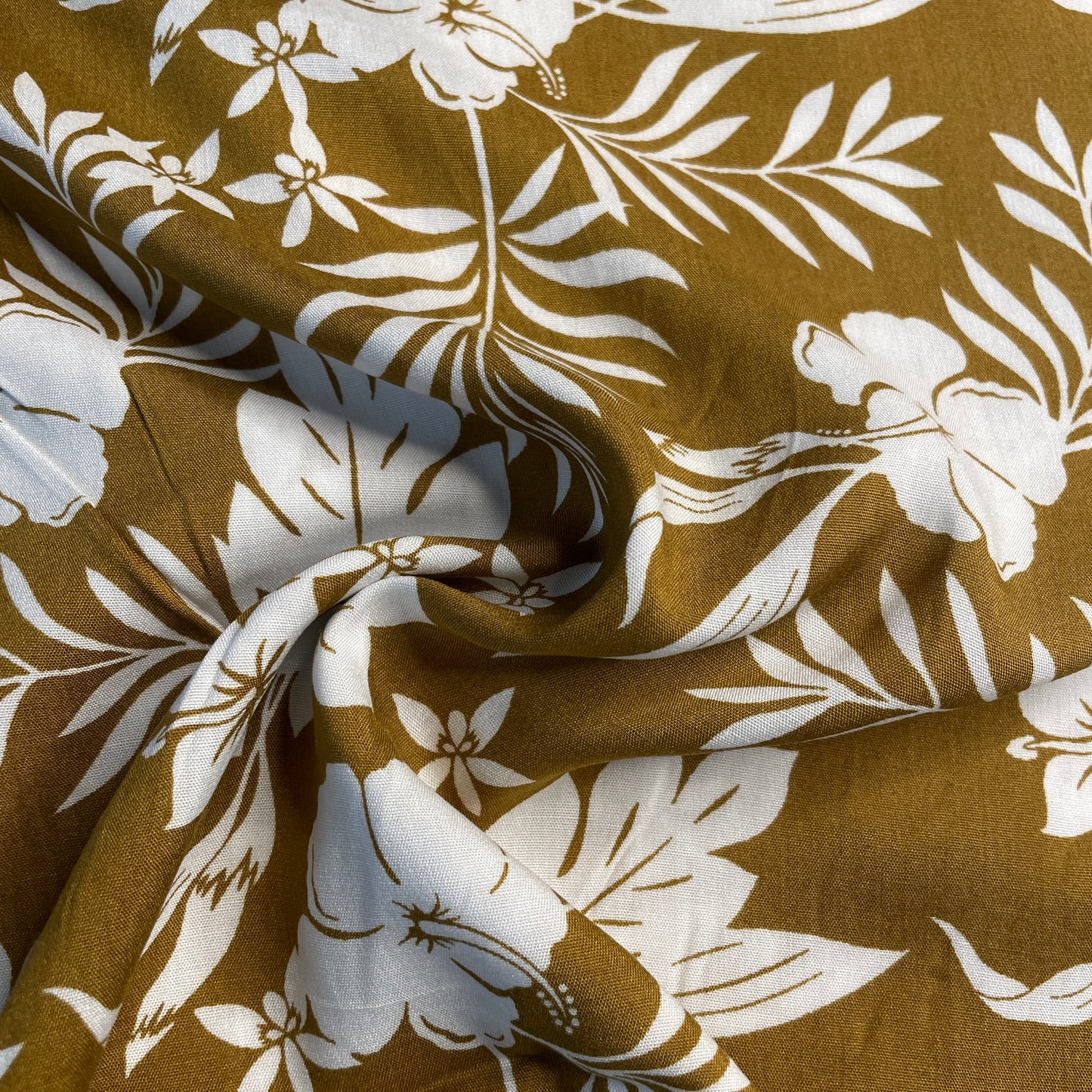 Exclusive Rayon Fabric Olive Green Floral Print Fabric