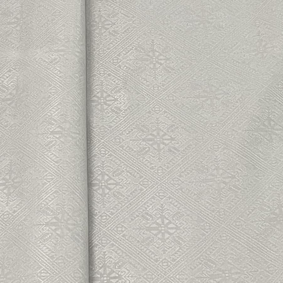 Exclusive Grey Geometrical Embroidery Satin Fabric