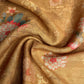 Premium Linen Organza Dark Mustard Yellow Flower print Fabric