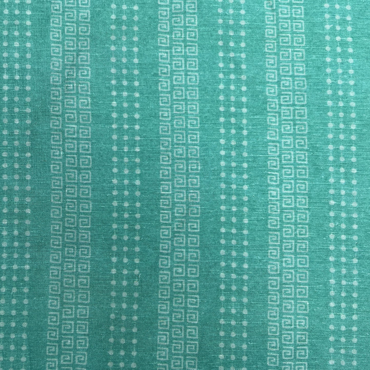 Exclusive Linen Organza Green Geomatrical Print Fabric