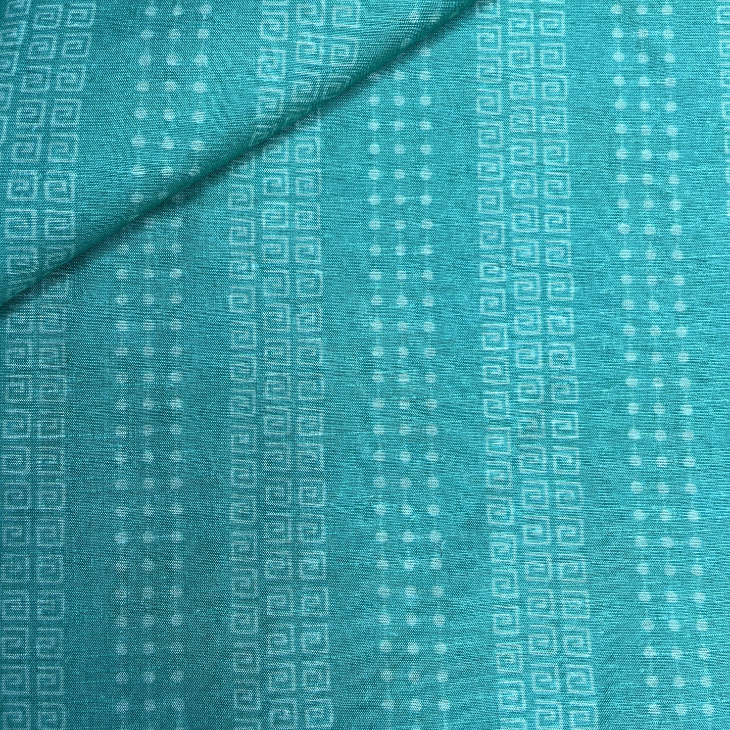 Exclusive Linen Organza Green Geomatrical Print Fabric