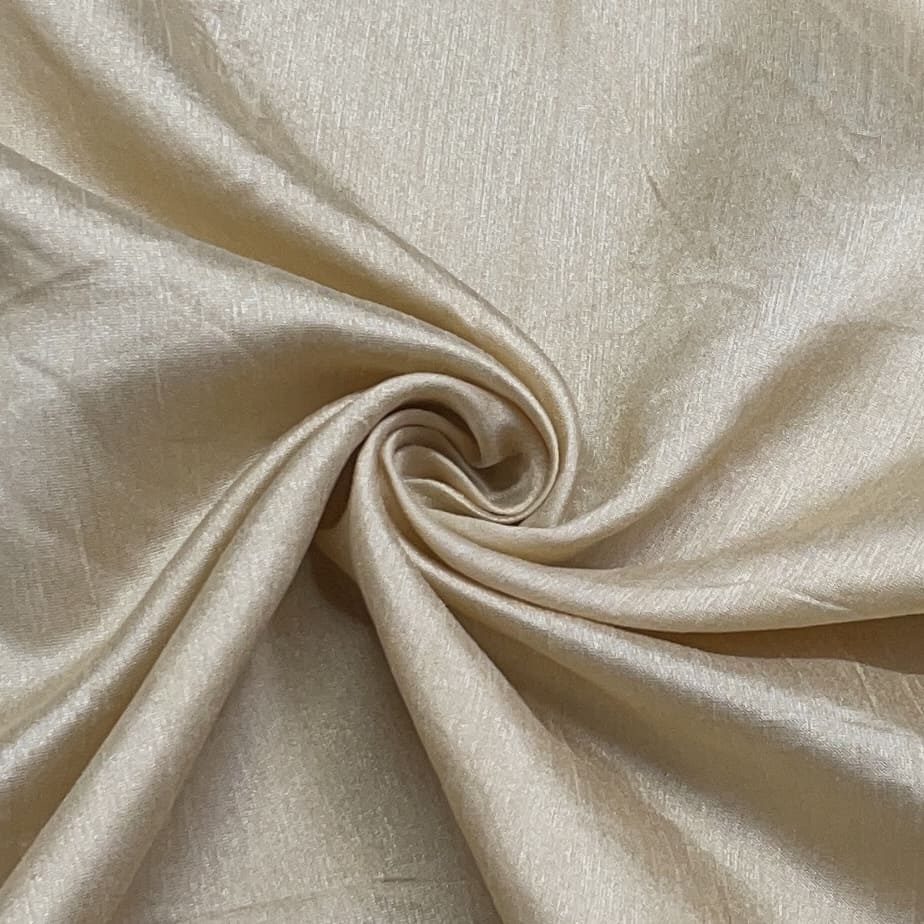 premium cream solid dupian silk satin fabric