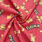 Red Kids Print Cotton Fabric