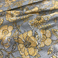 Grey & Yellow Floral Kantha Cotton Fabric