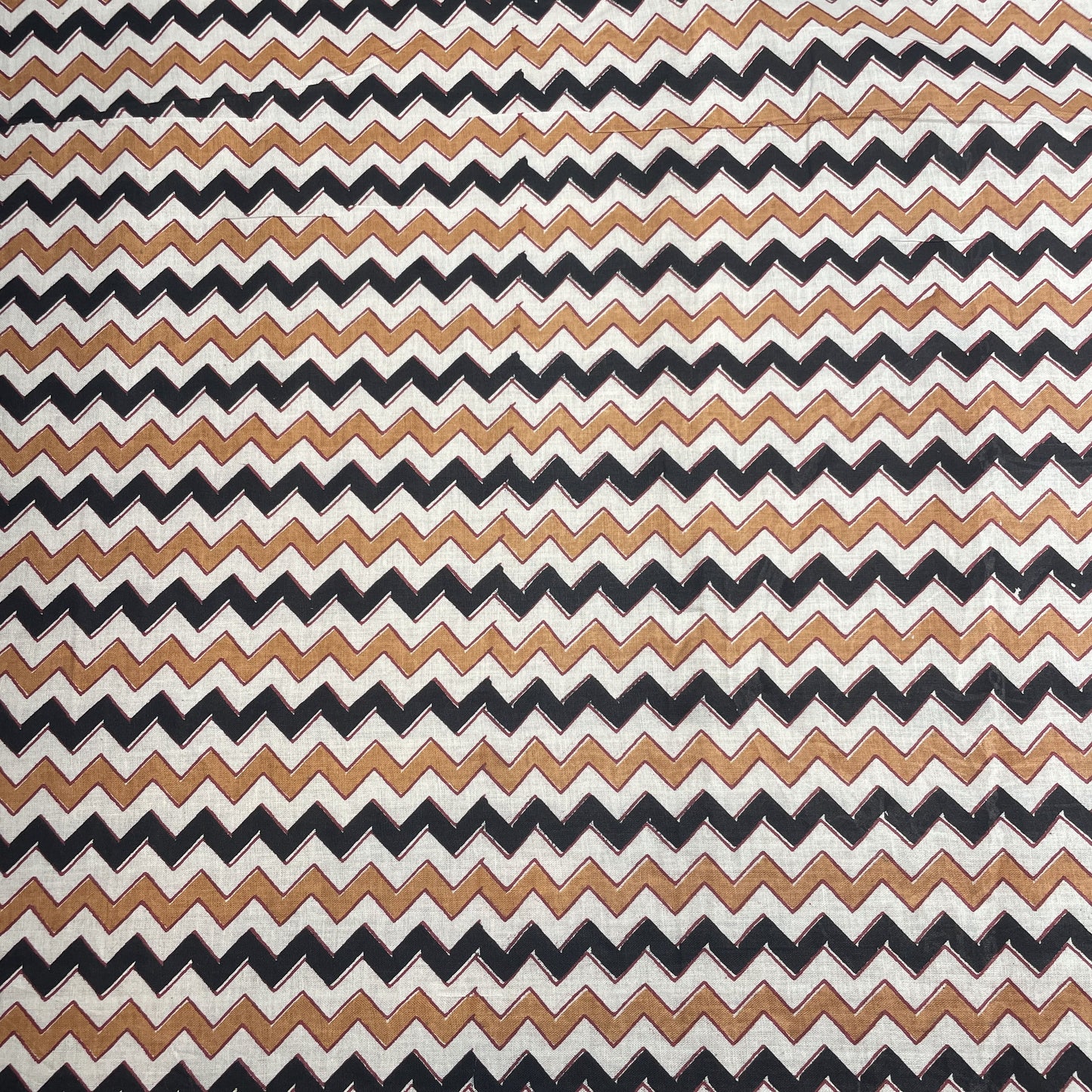 White Black Chevron Print Cotton Fabric