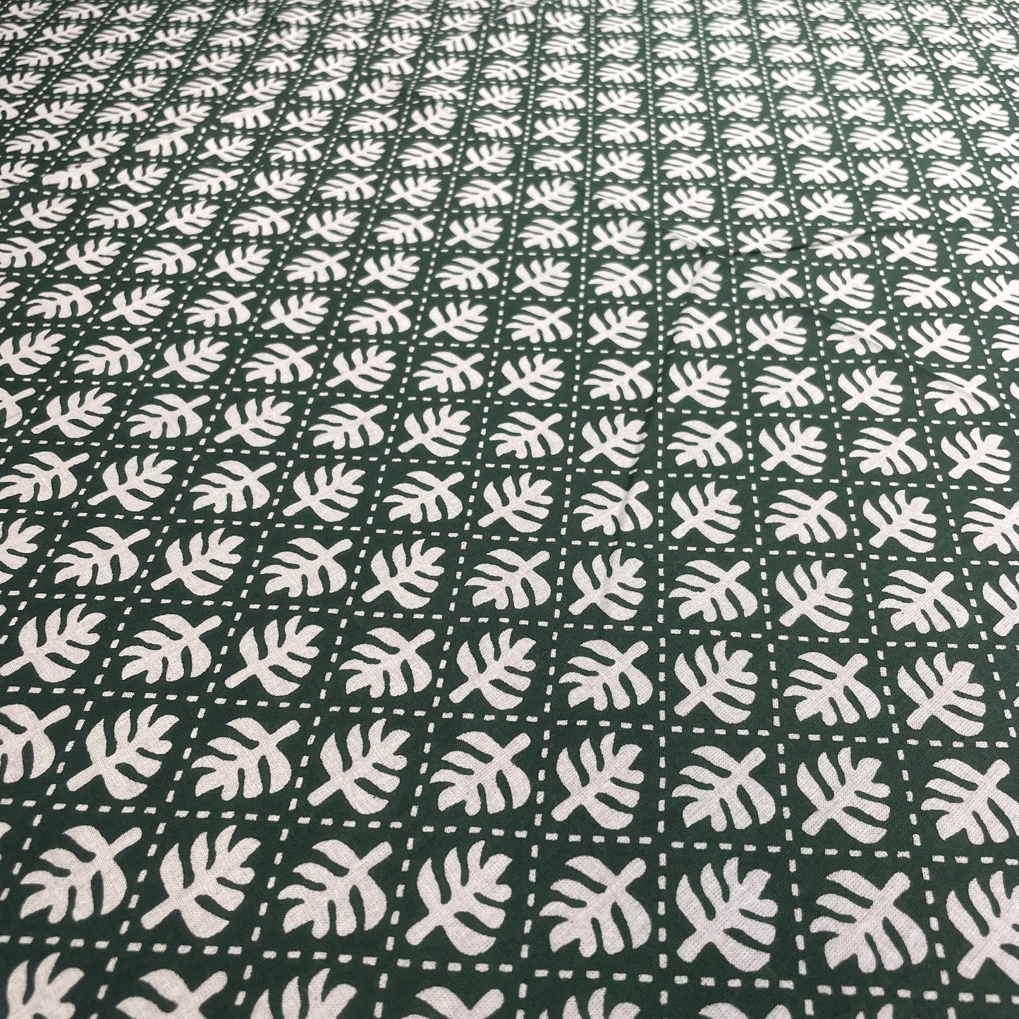 Green Dabu Print Cotton Fabric