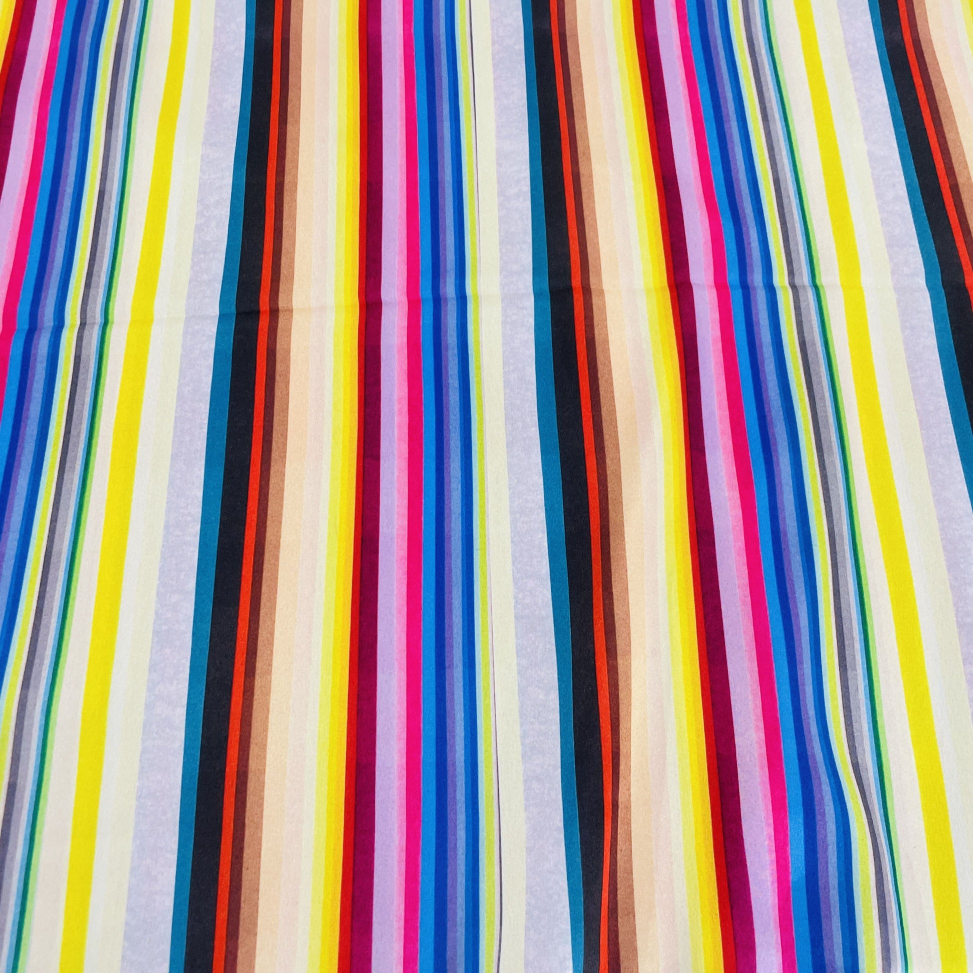 Exclusive Multicolor Stripe Print Japan Satin Fabric