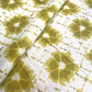 White Olive Green Flower Print Cotton Fabric