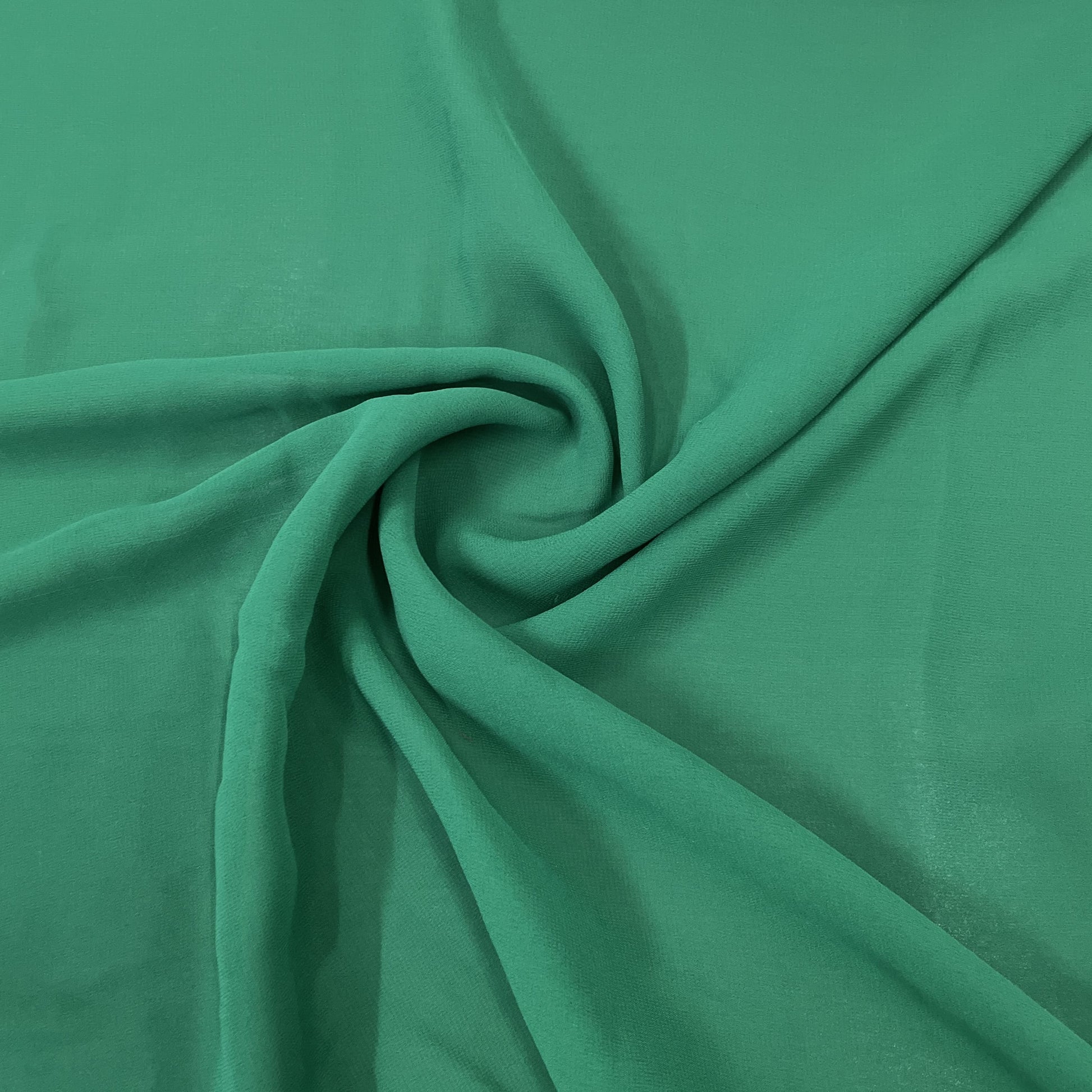 Classic Emerald Green Solid Georgette Fabric