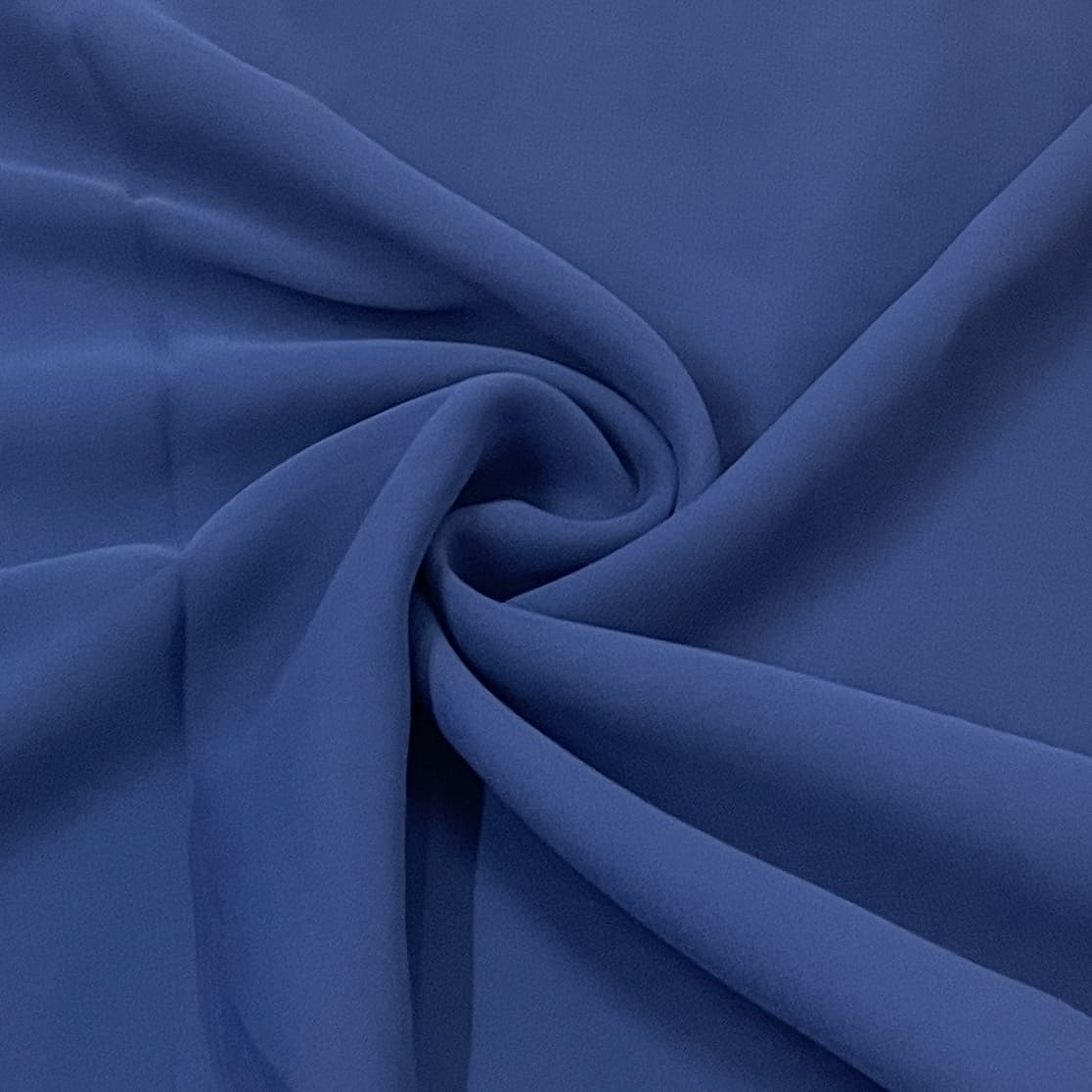 classic aegean blue solid georgette fabric