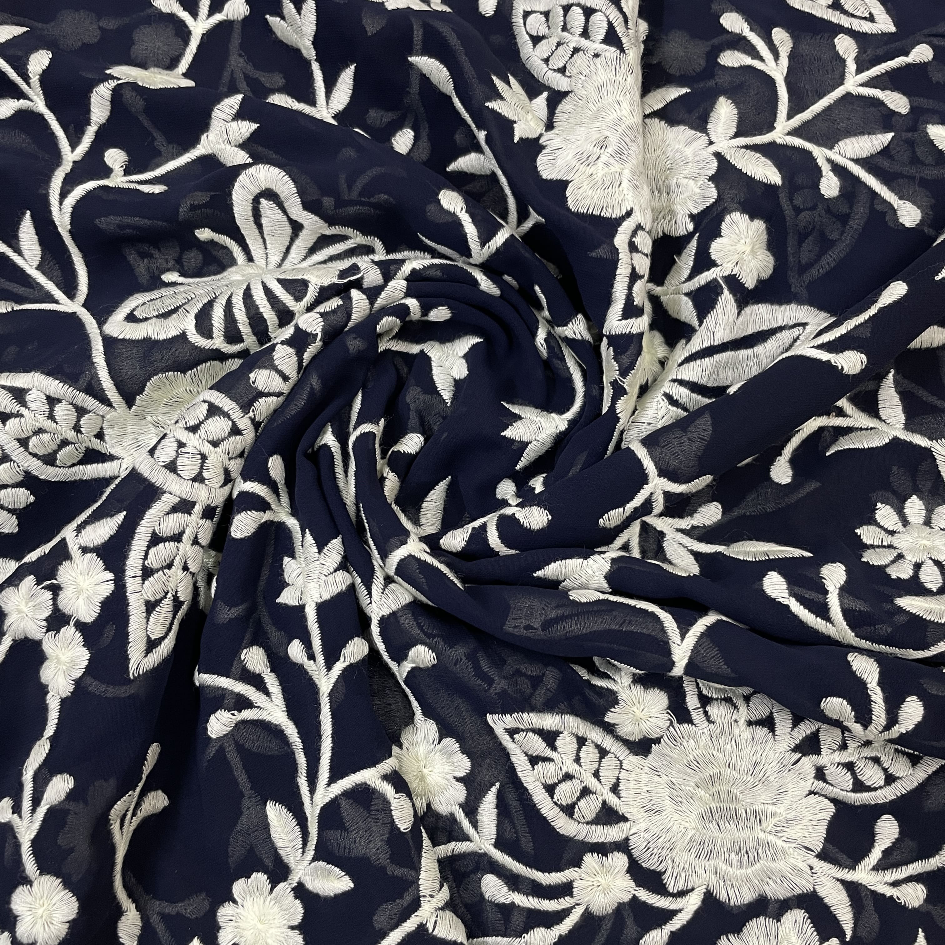 Vibrant offers Tropical Floral Semi-Embroidery On Fine Cotton Blend