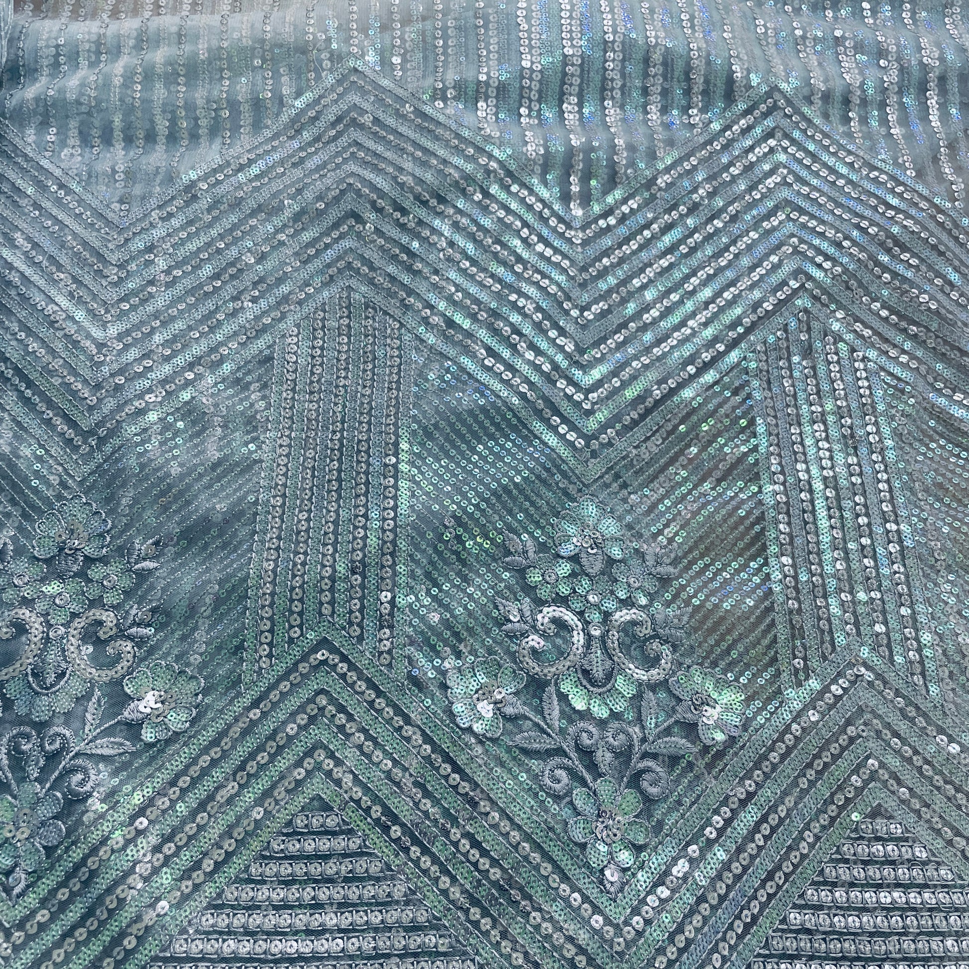 Sky Blue Sequence & Embrodiery Net Fabric – TradeUNO Fabrics