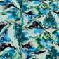 Exclusive Sea Blue & Green Floral Print Dola Silk Jacquard Fabric