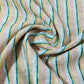 Green Stripe Sequence Embroidery Linen Fabric - TradeUNO