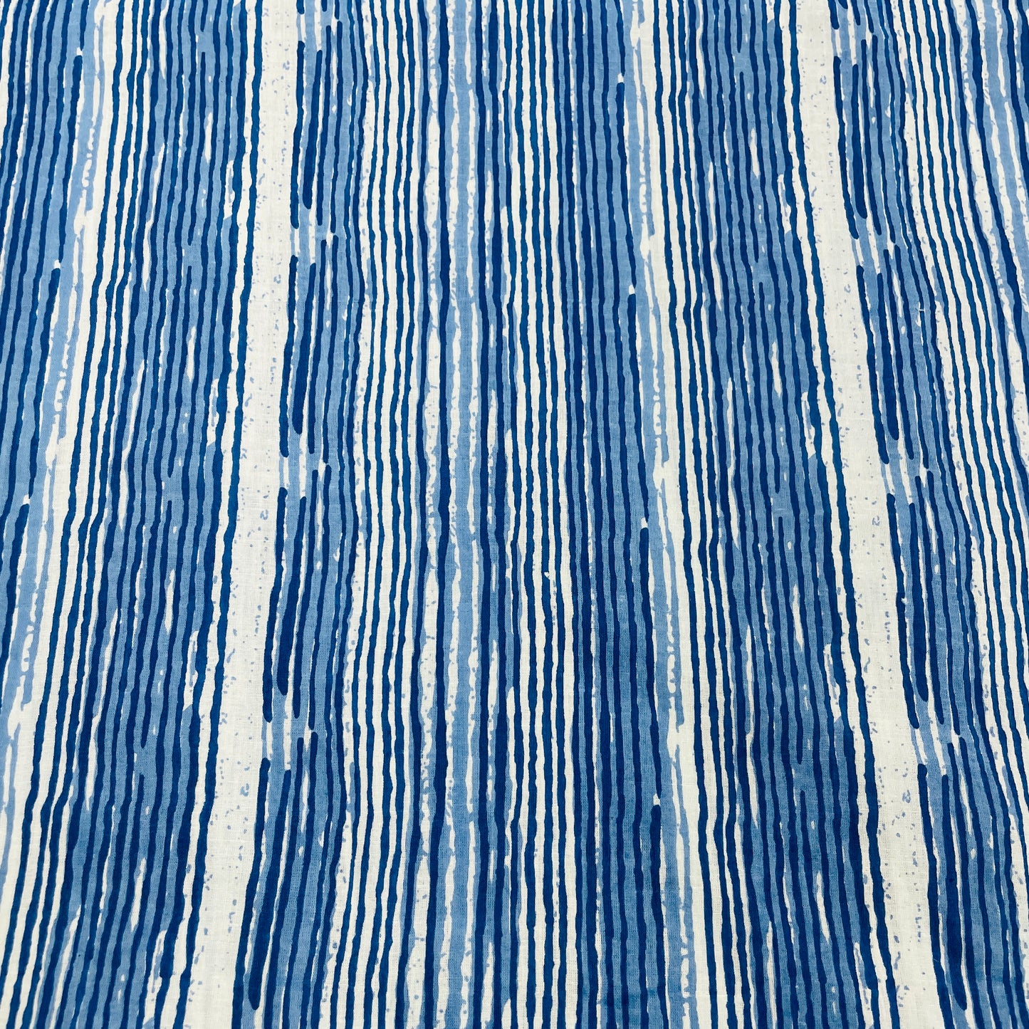 Blue & White Stripes Print Cotton Fabric - TradeUNO