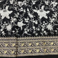 Classic Black Parsi Gara Zari Embroidery Georgette Fabric