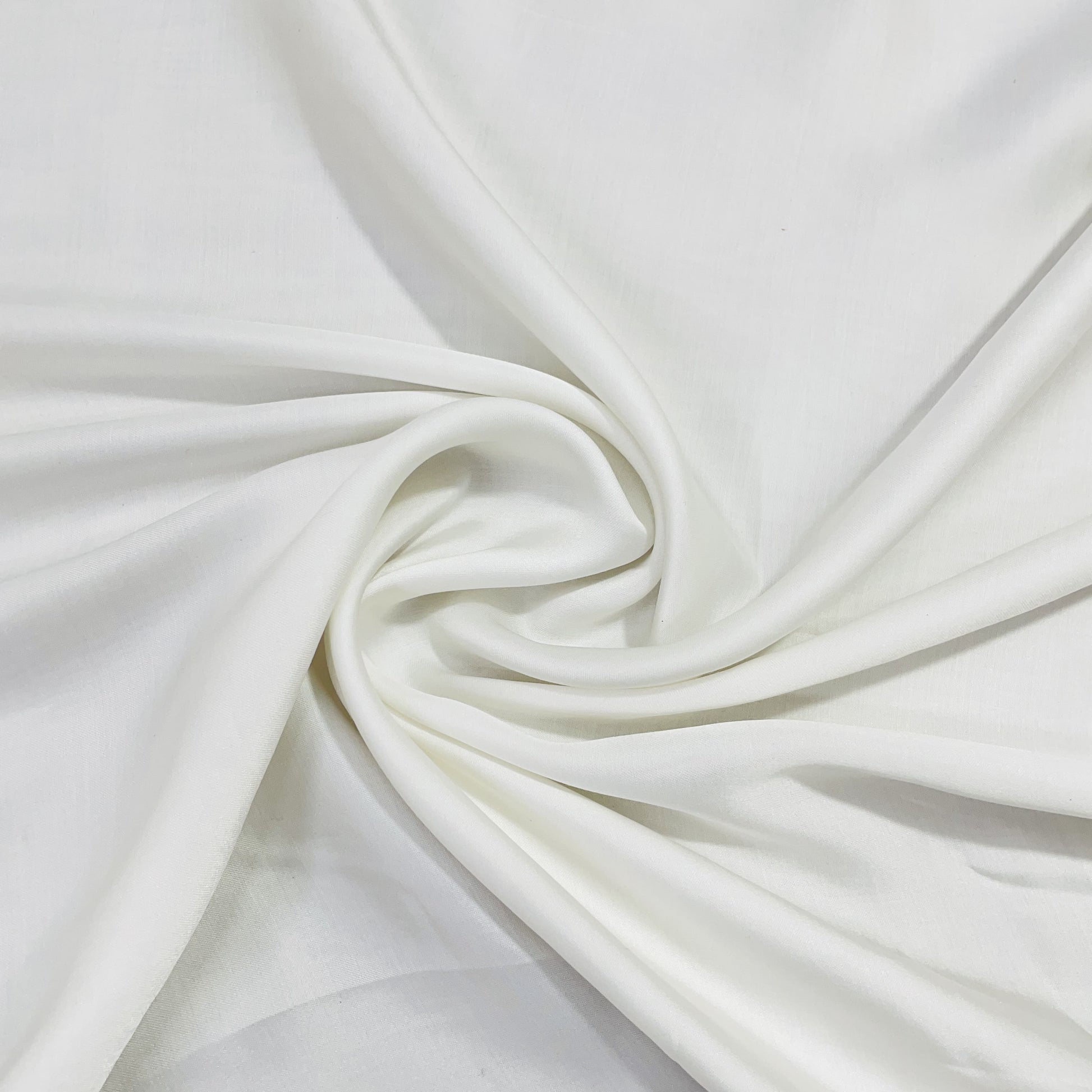 Exclusive White Solid Dyeable Modal Satin Fabric