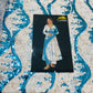 White Blue Sequence Embroidery Net Fabric - TradeUNO