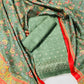 Green & Multicolor Floral Ghicha Silk Suit Set With Dupatta - TradeUNO