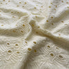 Premium Cream Floral Embroidery Cotton Schiffli Fabric