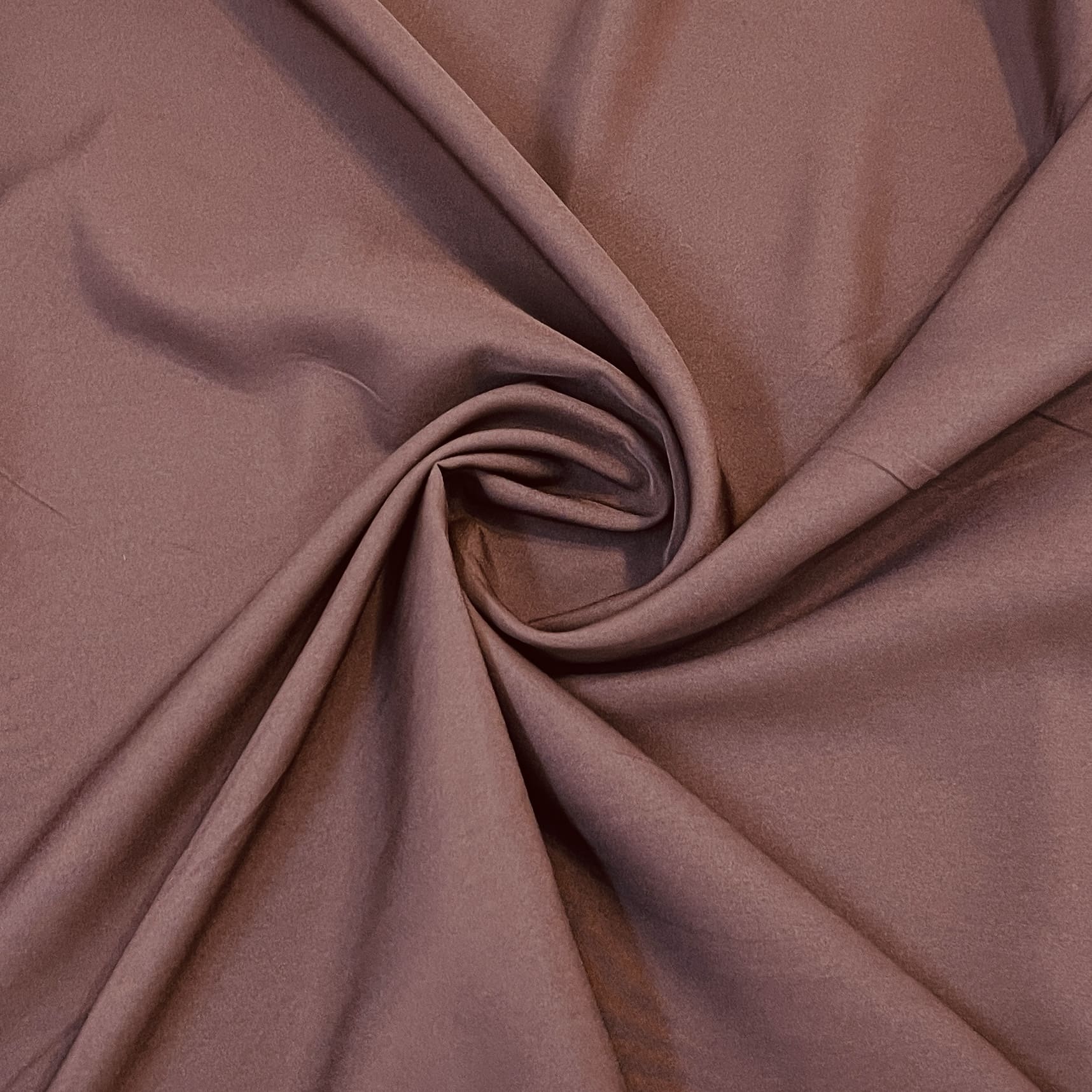 Exclusive Chocolate Brown Solid Malai Crepe Fabric