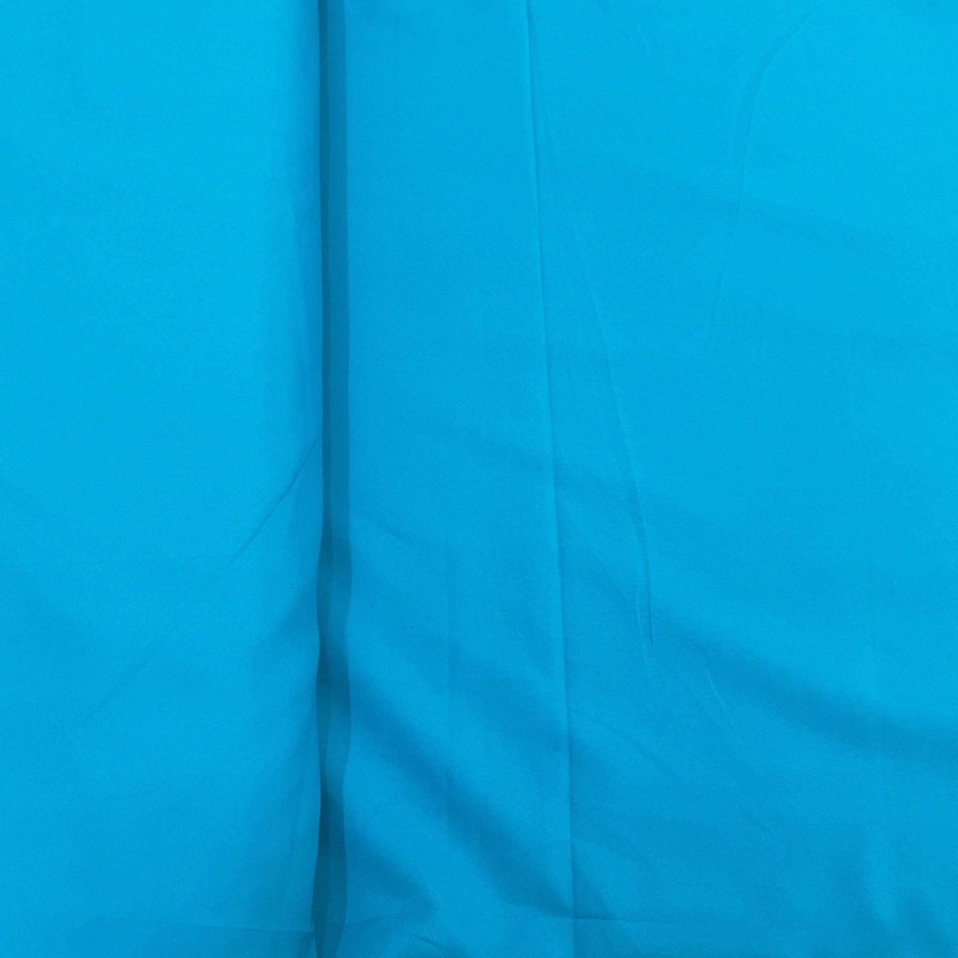 Exclusive Teal Blue Solid Malai Crepe Fabric