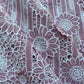 Magenta Pink 3D Floral Stripes Crepe Crochet Fabric 16141