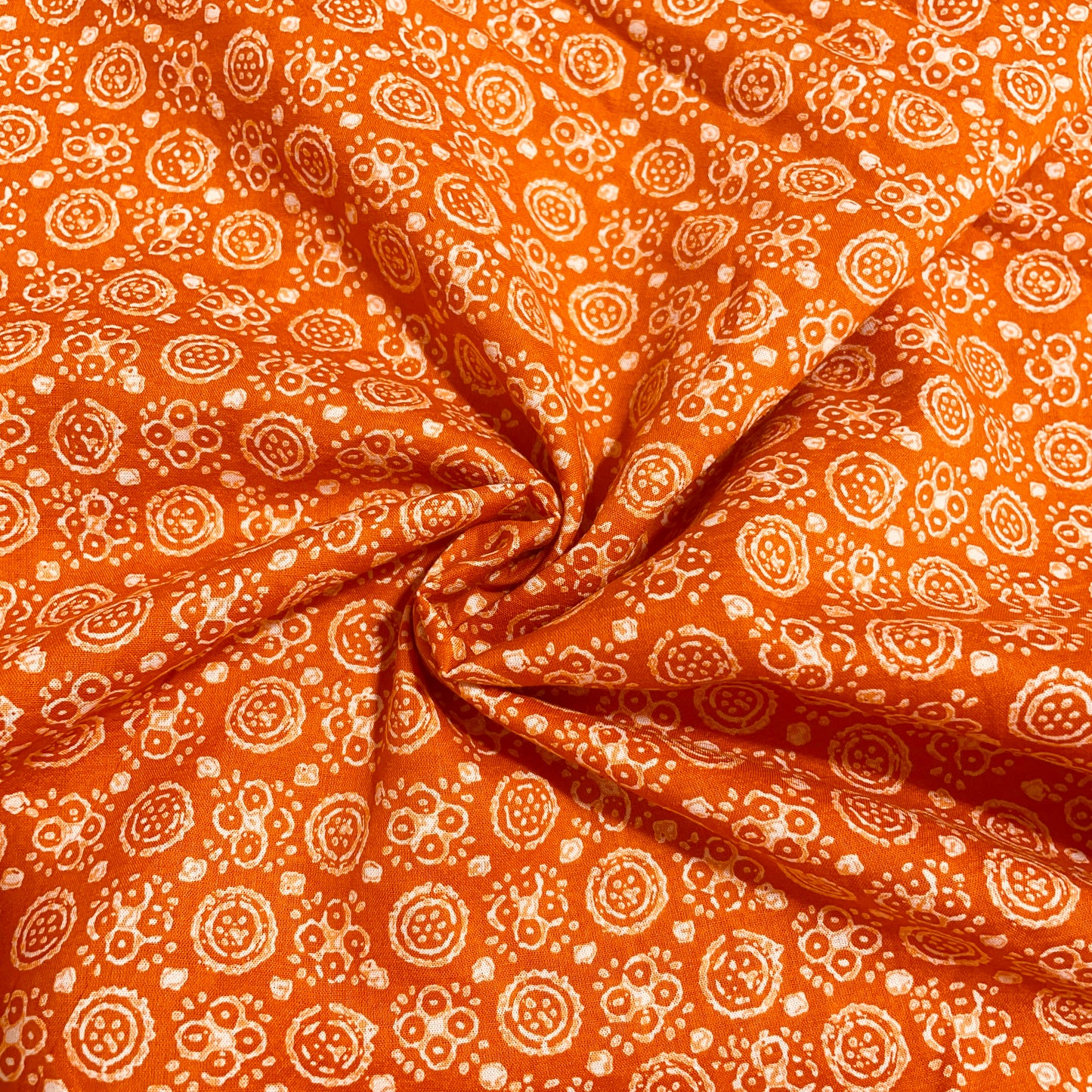 orange floral print cotton fabrictu 7