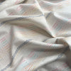 Premium OffWhite Multicolor Stripes Silver Lurex Dobby Embroidery Dyeable Cotton Fabric