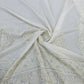 Exclusive White Traditional Chikankari Work Dyeable Georgette Fabric