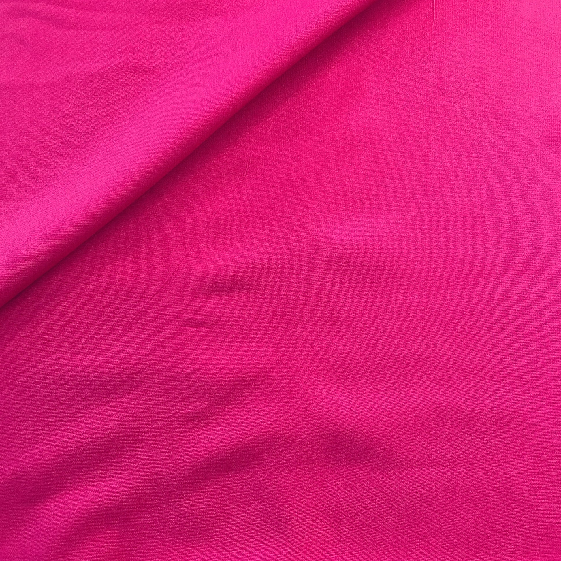 Hot Pink Solid Butter Crepe Fabric