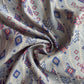 Grey Traditional Foil Print Chanderi Silk Fabric 12077