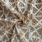 Off White Mustard Yellow Geometrical Cotton Chanderi Fabric 15617