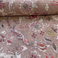 Brown Floral Quirky Print Linen Organza Fabric 17177