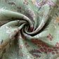 Light Green Floral Quirky Print Linen Organza Fabric 17178