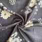 Black Floral Print Bemberg Gaji Silk Fabric 15594