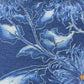 Indigo Blue Floral Linen Organza Fabric 17612